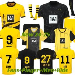 Dortmunds 24 25 Jerseys de fútbol Kit para niños Cuarto 4to especial Sancho 2024 2025 CUP TRIKOT 50th Anniversary Football Shirt Football Home Away Third Haller Reus Moukoko Brandt sets