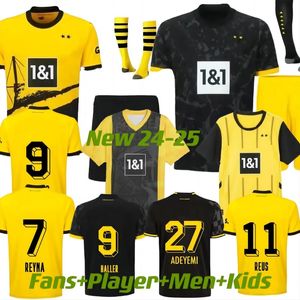 Dortmunds 24 25 Soccer Jerseys Kids Kit Vierde 4e Special Sancho 2024 2025 Cup Trikot 50th Anniversary Football Shirt Home Away Third Haller Reus Moukoko Brandt Sets