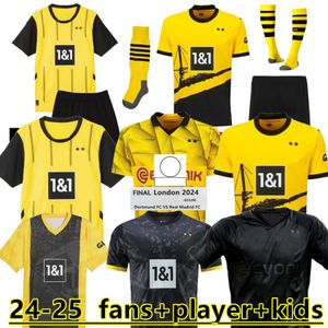 24 25 110e voetbaltruien Dortmund Borussia 2023 2024 Finale speler voetbalshirt Sancho Reus Bellingham Hummels Reyna Brandt Men Kids Kit Maillot de Foot 888888