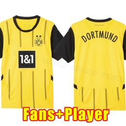 Dortmunds Reus Soccer Jerseys 24 25 Season Haller 2024 2025 Soccer voetbal Top Shirt Neongelb Bellingham Hummels Brandt Dortmund Hazard Yeyna Men Fans Player