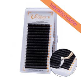 DOSMOTH 10 cajas 16 filas 7-16mm extensiones de pestañas de visón flexibles extensión de pestañas postizas pestañas individuales cosméticos 240327