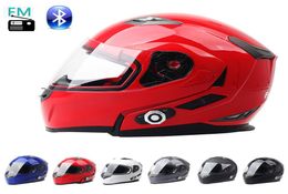 DOT goedgekeurde modulaire motorfiets-opklaphelm Veiligheidshelm met dubbele lens, volledig open helm Ingebouwde Bluetooth-intercom en FM-radio9177174