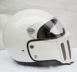 DOT FPR volledige gezicht motorhelm met glasvezel masker mounth voor crossmotor Cafe racer casco custom motorcross fietsen chopper cr4600497