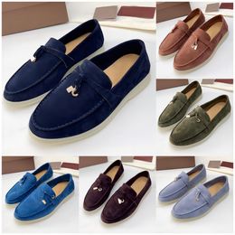 Dot Sole Loafers Designers LP Cashmere Dress Shoe Men Women Luxe gezellig comfort Suede casual schoenen topkwaliteit platte werkkantoor Bowtie Loafer