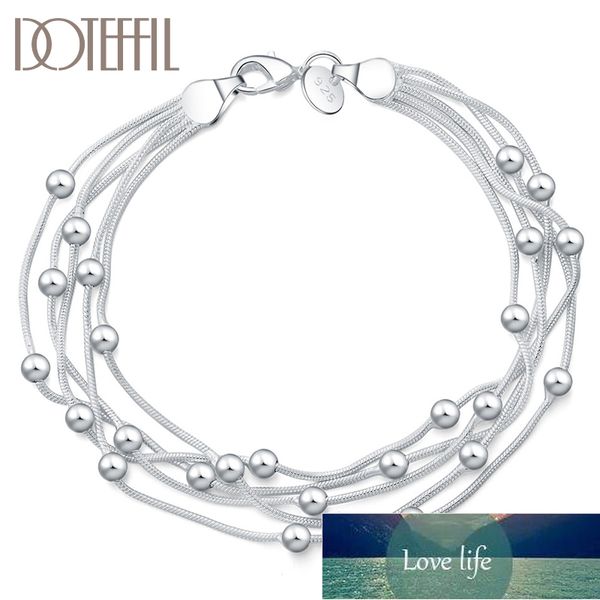 DOTEFFIL 925 Plata de Ley Cinco Cadena de Serpiente Pulsera de Cuentas de Uva para Mujeres Boda Fiesta de Compromiso Joyería de Moda Precio de Fábrica Diseño Experto Calidad Últimas