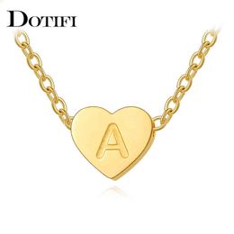 DOTIFI collier en acier inoxydable mode chaîne en or breloques initiales en métal coeur A à Z lettres pour femmes nom unique bijoux cadeaux G1206