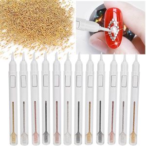 Dotting Tools 4pcsset Nail Art Pen Peinture DIY Perles En Acier Cueillette Manucure Boule Outil 230619
