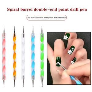 Dotting Tools 5 ensembles de Nail Art stylo à pointe à Double tête, chaîne à ongles lien fleur point peinture dessin bricolage outils acryliques professionnels pour ongles