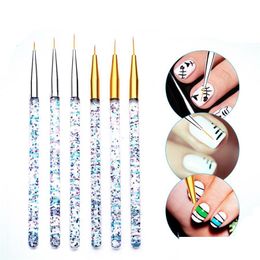 Dotting Tools 7/9/11 / 15Mm Nail Art Liner Brush Peinture Fleur Ding French Lines Grid Stripe Acrylique Uv Gel Pen Diy Manucure Xbjk191 Dhd5S