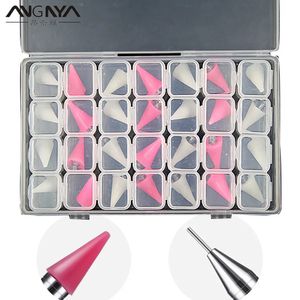 Puntjes Gereedschap ANGNYA 28 Stuks Vervangbare Nail Wax Potlood Hoofd voor Pen Ophalen Gem Sieraden Tips Picking Tool 231007