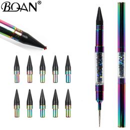 Outils de pointage BQAN 1 ensemble stylo à ongles à double extrémité 10 pièces crayon tête de remplacement ongles conceptions dessin peinture s 230619