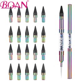 Outils de pointillage BQAN 20pcs Remplacement de cire 1pcs Stylo à ongles à double extrémité Crayon s Gem Picker 230619