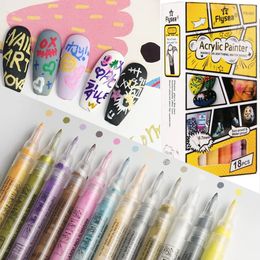 Puntjesgereedschap Nail Art Tekenpen 121824 Kleuren Graffiti Acryl Waterdicht Schilderen Liner DIY 3D Abstract Kleurrijk Schoonheidsmanicure Tool 231007