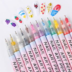 Puntjesgereedschap Nail Art Tekenpen Graffiti Nagel Acryl Pen Waterbestendig Schilderen Voering DIY 3D Abstracte Lijnen Nail Art Beauty Tools Manicure 230912