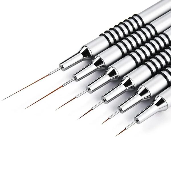 Dotting Tools Nail Art Liner Brushes Set 6Pcs Nail Art Design Brush Striping Mince Longues Lignes Dotting Dessin Stylo Taille 5/7/9/11/20/25Mm 231117