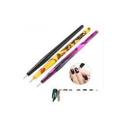 Outils de pointage Nail Art Pen Brush Acrylique Diy Magic 3D Tips Cat Eye Polish Uv Gel Peinture Aimant Magnétique Manucure Kd Drop Delivery Dhkeh