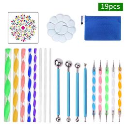 Stipgereedschap schildergereedschap multi-stijlen nagelgereedschap schilderen stencils tekenen stylus diy stenen embossing tekening kunstkit