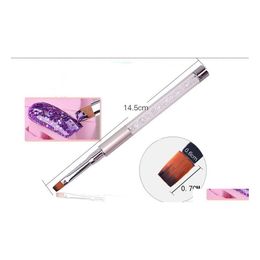 Stiphulpmiddelen professionele nagel art ding pen borstel mtifunction crystal acryl schilderen van hoge kwaliteit manen of fibe gel nagels drop del dhy2u