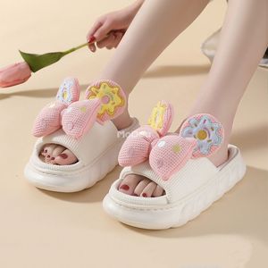 Dou printemps ouverts MO Toe Cotton Linn Slippers for Females Girls Home Bedroom Chaussures Chaussures de chanvre Beau Carton Soft Breathable 2305 5B70