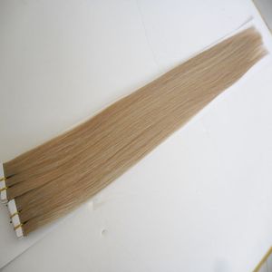 Double Adhesive Tape In Human Hair Extensions 40 PCS Virgin Brazilian Straight Hair PU Skin Weft Tape In Hair Extensions 100g Free Shipping