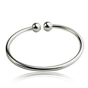 Dubbele Bal Zilveren Armband Vrouwen Open Manchet Polsband Handboeien 925 Sterling Armbanden Mode Armbanden