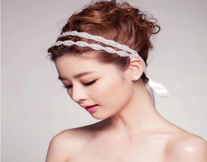 Double ceinture Diamante Bridal Hairband Headpiece Art Decor Artificial Jewels Band Band Mariage Hair Tiara Bandband Sh862 Shippi9672786