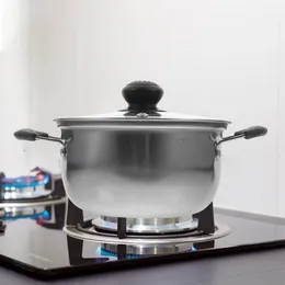 Double chaudières 1pc Soup en acier inoxydable pot multifonctionnel pratique avec couvercle en verre