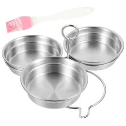 Dubbele ketels 2 pc's roestvrijstalen ei stoombootring mal Non Stick Fry Pan Silicone Molds Home Poacher Huishouden