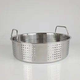 Double Chaudières 21 cm Pot de vapeur poignée de pot Bun Maison Ménage en acier inoxydable Panier d'alimentation Grille