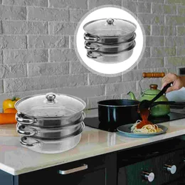 Calderas dobles 28 cm Regalos de cocción Vapor Bot con cubierta de utensilios de cocina vapor