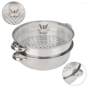 Double chaudière en acier inoxydable de 28CM, marmite monocouche, cuiseur à vapeur, ustensiles de cuisine, cuisinière à gaz domestique, vapeur