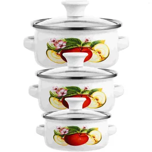 Dubbele ketels 3 pc's karaf koffiezetapparaat stock pot driedelige pak potten email voor fornuis boven koken