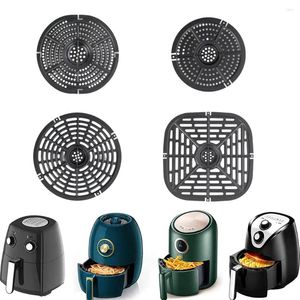 Double chaudières Air Fryer Mats Grill Pan de cuisson Pan de cuisson rond carré carré de séparateur de nourriture antiadhésive accessoires de cuisine