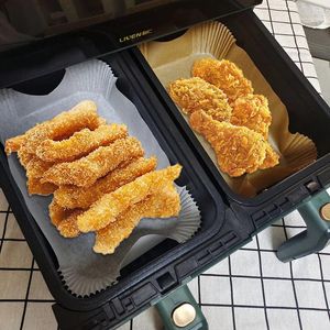 Doublées à double chaudières Fryer en papier parchemin de papier ponctuel Utiliser les accessoires de cuisson à cuisine jetable marron blanc