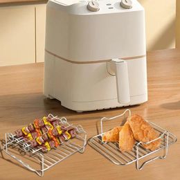 Double chaudières Air Fryer Rack Silicone Fryers Four Pouette à pâtisserie Fried Pizza Poulet Matairfryer Pot Round Remplacement Pane