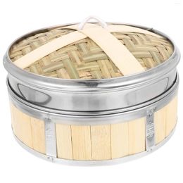Vapor de vapor de bambú de calderas dobles para cesta de alimentos Reutilizables Cocina multifuncional de cocina con tapa