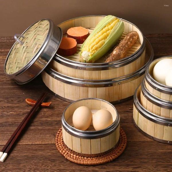 Baulers à double chaudières Bao Pin pour cuisiner la cuisine gadget tissé couvercle chinois à vapeur à vapeur à vapeur.