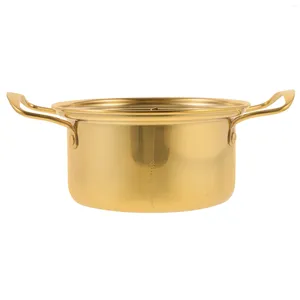 Double chaudières à soupe transparente pot doré en acier inoxydable petite cuisine individuelle 201 lait avec couvercle