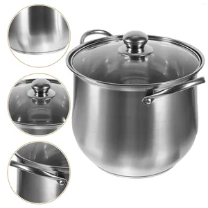 Calderas dobles ollas de cocción caldo de sopa reutilizable de acero inoxidable con leche de tapa gran capacidad meta metálica