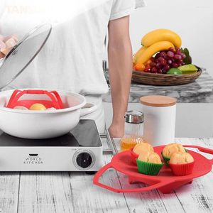 Double chaudières pliables en silicone à vapeur à vapeur végétal pour des fruits de cuisson sains Veggies Fruits de mer - S (rouge)