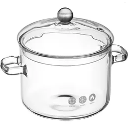 Double chaudières Borosilicate Borosilicate Soup Pot avec couvercle Capier Clear Poiglettes Cuisine de cuisson Cuisine de cuisine