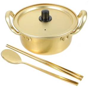 Calderas dobles Pot de fideos instantáneos Ramen coreano Cocina Chopsticks de metal de mariscos Chopsticks de stock sin utensilios de cocina