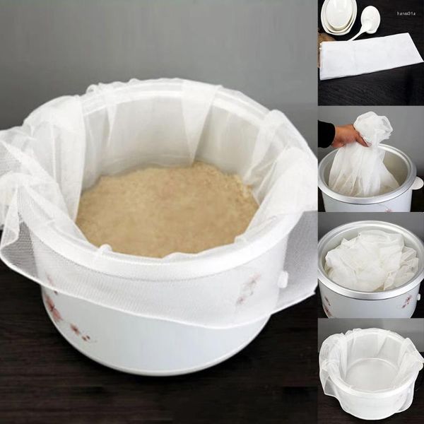 Double chaudière en tissu de Cuisine réutilisable, écologique, en coton, maille pour Sushi, serviettes de riz à la vapeur, coussin à pain