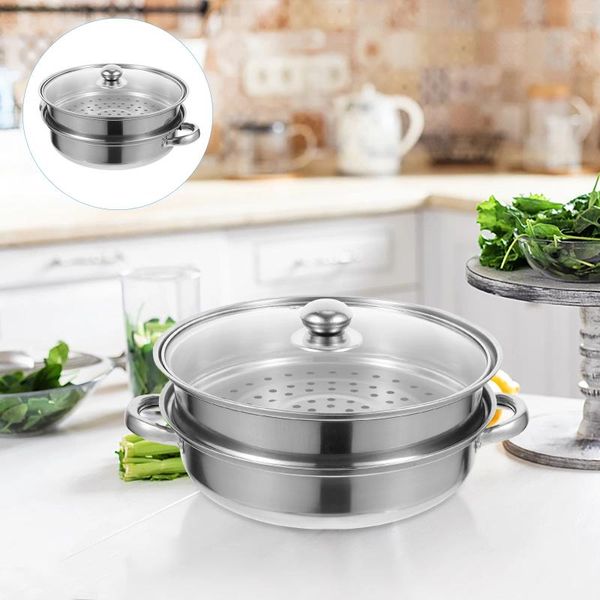 Calderas dobles para cocina, olla de vapor multifuncional para el hogar, utensilios de cocina transpirables para alimentos