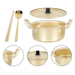 Dubbele Ketels Koreaanse Ramen Pot Kookpotten Voor Keuken Retro Decor Outdoor Kookgerei Instant Noodle