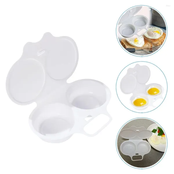 Calderas dobles Vapor de huevo de microondas de vaporera de plástico Cocina de vapor rápida Huevos de gadgets portátiles