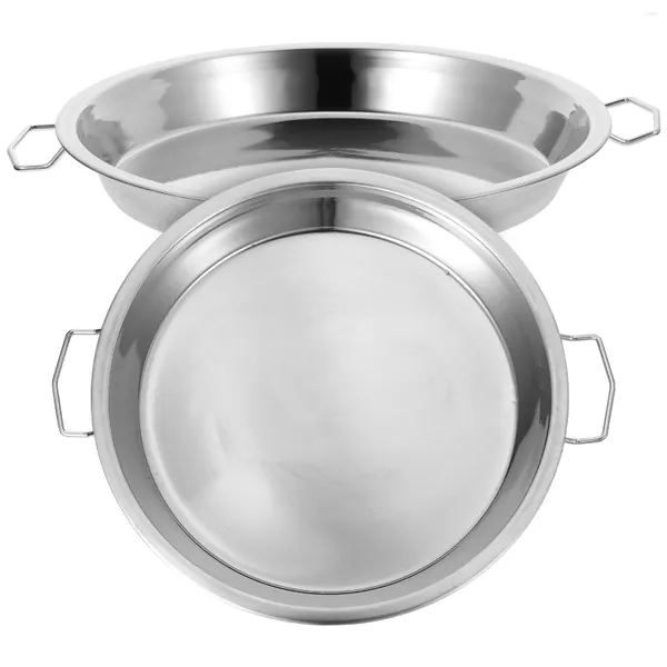 Double chaudière plaque plateau en acier inoxydable poêle vapeur cuisson à la vapeur Pot de service en métal plat rond support à gâteau à la vapeur plateau de nourriture cuisson de nouilles