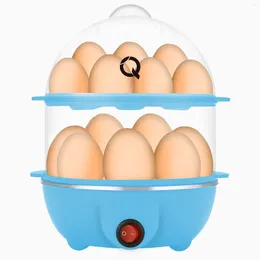 Dubbele ketels Rapid Egg Cooker Electric voor hard gekookte gepocheerde roze eieren omeletten zeevruchten 14 capaciteit met automatische afsluitende functie