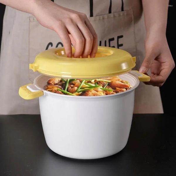 Double chaudières Rice Potable Pot Over Ustensiles Plastique Plastique I9i0 Bento Box Container Aliments micro-ondes Cuisine Coileur Cuisine
