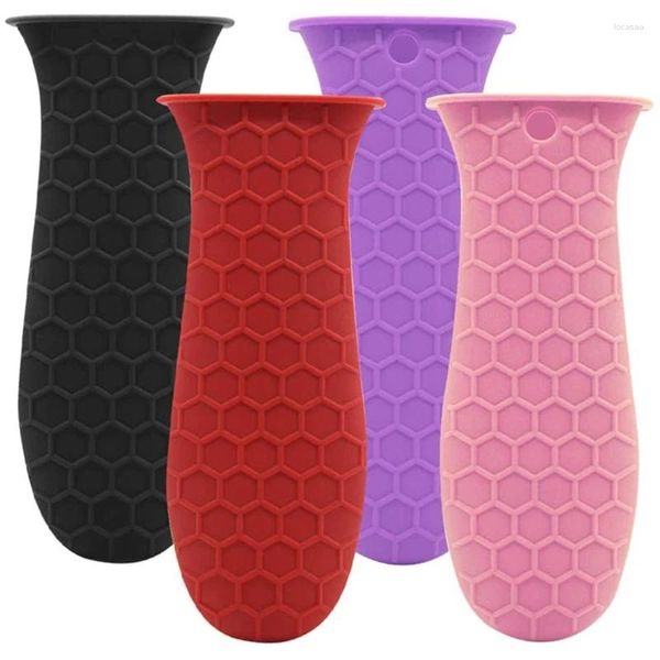 Points de couverture de poignée en silicone à double chaudière pour poêle à manches de casquette résistante à la chaleur en fonte de la poêle en fonte